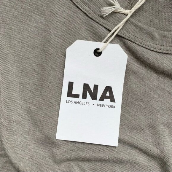 Revolve LNA Ribbon Tee Top T-Shirt Asymmetric Hem Short Sleeve Tie up Sides XS - Picture 14 of 16